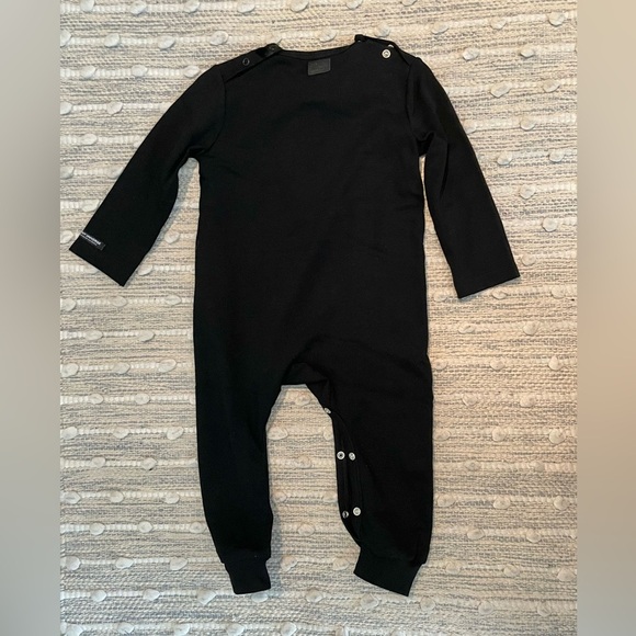 12 month black one piece faux velvet suit - Picture 2 of 7